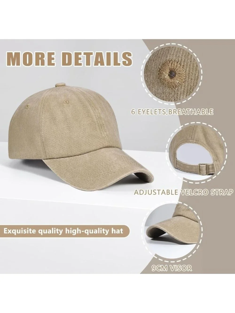6-Pack Unisex Vintage Washed Cotton Baseball Caps - Soft Adjustable Dad Hats